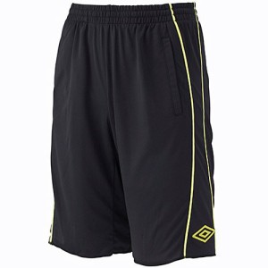 umbroアンブロ PT クール スウェット ハーフパンツ Sサイズ UBS3324P BLK (ブラック/ブラック/サルファーイエロー)