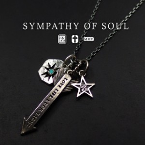 シンパシーオブソウル シルバーネックレス Multi Charm Necklace - Arrow  メンズ レディース ユニセックス sympathy of soul ペンダント