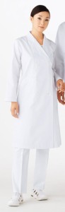 白衣　自重堂　ホワイセル　ドクターコート　WH2214　制菌加工　女性用　レディースダブルコート　診察衣