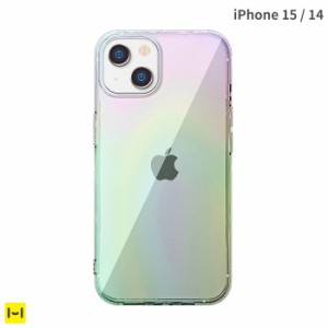  iPhone 15ケース 14ケース クリア クリアケース オーロラ Premium Style TPUソフトケース 透明 スマホケース スマホカバー ストラップホ