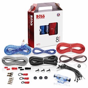 BOSS Audio Systems KIT2 アンプ取り付け用ワイヤーキット - 車載アンプ配線キット ラジオ/サブウーファー/スピーカーの接続&電力供給用 