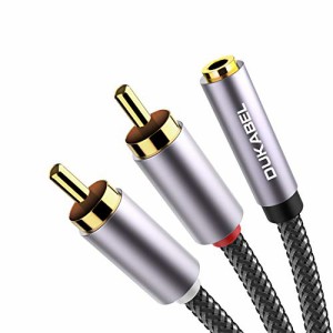 DuKabel 3.5mm(メス)-2RCA(オス)ステレオミニプラグ変換ケーブル RCA変換ケーブル 3.5mm to 2RCA オーディオケーブル 三重シールド 二重