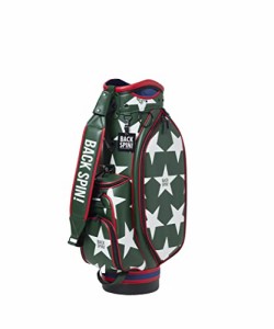 BACK SPIN! STAR PU Tour Golf Bag バックスピン 合皮キャディバッグ 星柄 9型 グリーンxホワイト 47インチ対応 9.0型 おしゃれ 派手 緑 