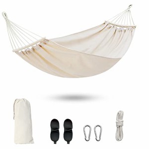 Rxakudedo ハンモック 1-2人使用 軽量 Hammock 190*150CM 最大耐荷重200kg ラップ 大人＆子供兼用 屋内/屋外用 レジャー（カラビナ付き+