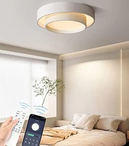 LED シーリングライト 4-8畳 APP遠隔制御 無段階調光調色 リモコン付き 北欧 おしゃれ インテリアライト 天井 照明器具 間接照明 和室 居