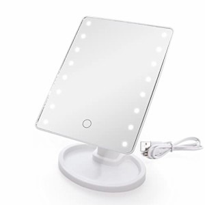 [ＦＵＮ ＬＩＦＥ] 女優ミラー 鏡 ライト付き 16個LED メイクアップミラー (ホワイト)