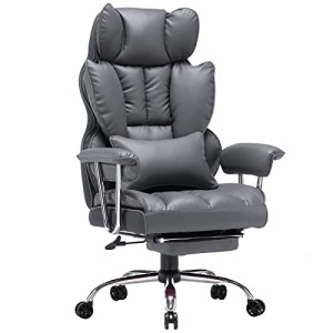 SKYEゲーミングチェア PUレザー オフィスチェア/デスクチェア/社長椅子 伸縮可能のオットマン 座り心地最高 椅子 ランバーサポート ひじ