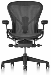  Herman Miller (ハーマンミラー) アーロンチェア オフィスチェア B(ミディアム)サイズ アルミニウム グラファイト(ブラック) BBキャスタ