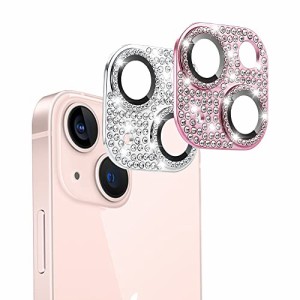 iphone13 カメラフィルム レンズカバー カメラ保護 ラインストーン【アルミ合金縁取り+強化ガラス】 AnnTec iphone13 対応 レンズ全体保