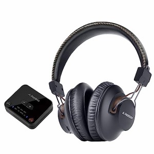 Avantree HT4189 - テレビ用40時間ワイヤレスヘッドフォンセット（光デジタル AUX RCA）Bluetooth送信機付き、デュアルリンク対応、シニ