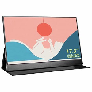 EGOBAS 17.3インチモバイルモニター/120Hz モバイルディスプレイ/180P FHD/HDR/超薄型/軽量/IPS液晶パネル/PS5、Switchゲーミングモニタ