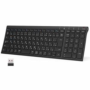 iClever キーボードワイヤレスキーボード JIS基準 日本語配列 超薄型 テンキー付き 無線 2.4G キーボード USB充電式 フルサイズアルミ合