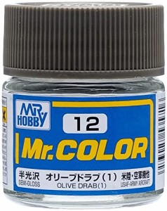 GSIクレオス Mr.カラー オリーブドラブ (1) 半光沢 10ml 模型用塗料 C12