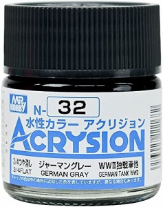 GSIクレオス アクリジョンカラー ジャーマングレー 3/4つや消し 10ml 模型用塗料 N32