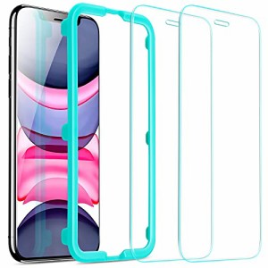 ESR iPhone 11 ガラスフィルム iPhone XR 用強化ガラスフィルム [簡単貼り付けガイド枠] [ケースと相性バッチリ] iPhone 11/XR 用強化ガ