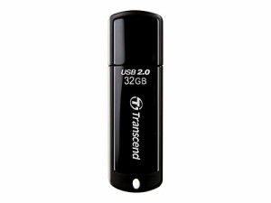 Transcend USBメモリ 32GB USB 2.0 キャップ式 ブラック (無期限) TS32GJF350