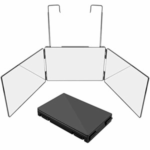 三面鏡360° セルフカット 鏡 化粧鏡 折りたたみ式 3面鏡 三面鏡 壁掛け 3ウェイミラー 角度調整 高さ調節可 安定して使い 飛散防止 HD鏡