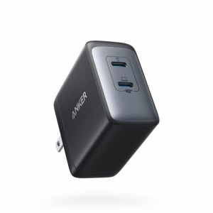 Anker PowerPort III 2-Port 65W (USB PD 充電器 USB-C 2ポート)【独自技術Anker GaN II採用/USB-PD対応/PPS規格対応/PSE技術基準適合/折