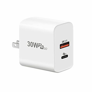 BOLWEO 30W USB C 充電器 折りたたみ式プラグ USB-C 急速充電器 Macbook用 30W PD usb type c 充電器 iPhoneと互換性もある usb-c 電源ア