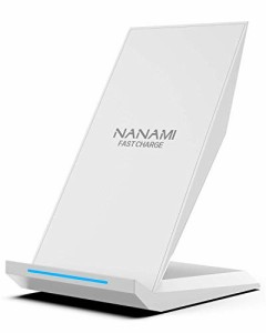 NANAMI Qi ワイヤレス急速充電器 Qi認証済み Quick Charge 2.0/3.0 qi 充電器 スタンド iPhone 12/12 Pro/11/11 Pro/SE2/X/8/8 Plus/XS/i