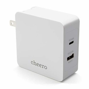 cheero 2 port PD Charger USB-C PD 45W + USB-A 合計 57W (パワーデリバリー対応 充電器 小型アダプタ) 対応機種へ超高速充電 AUTO-IC搭