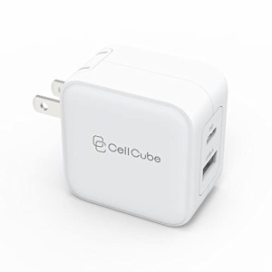 (CellCube) 32w  20w ＋ 12w ＞ 2ポートUSB A ＆ USB C 急速充電器【PSE認証】5×5×3?p 折りたたみ式プラグ PD3.0 ＆ QC3.0 対応 安全安