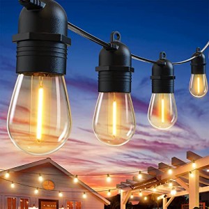 Bomcosy LEDストリングライト 15m イルミネーションライト 防雨型 LED電球15個+灯芯1個 E12ソケット*15個 PC素材 連結電球 照明 アウトド