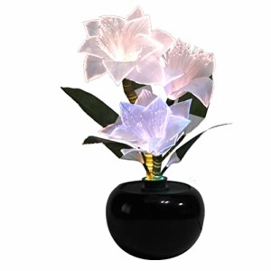 LEDMOMO フラワーライト テーブルライト 卓上 led イルミネーション 七色 カラフル 造花 インテリア 花瓶付き 電飾 (米国規格)