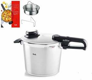 フィスラー(Fissler) 圧力鍋 ビタビットプレミアム 6L ガス火/IH対応 5人~向き 3段階圧力設定 ドイツ製 【日本正規販売品】 622-412-06-0