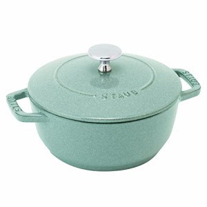 staub ストウブ 「 ワナベ セージグリーン L 20cm 」 両手 鋳物 ホーロー 鍋 炊飯 3合 IH対応 【シリアルナンバー付き日本正規販売品】 W