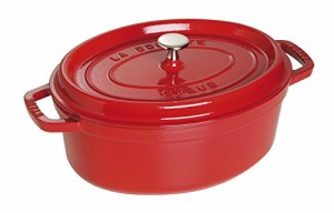 staub ストウブ 「 ピコ ココット オーバル チェリー 27cm 」 大きい 両手 鋳物 ホーロー 鍋 IH対応 【日本正規販売品】 La Cocotte Oval