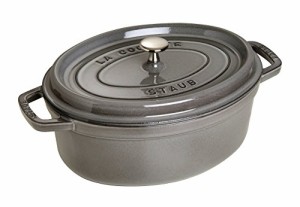 staub ストウブ 「 ピコ ココット オーバル グレー 23cm 」 両手 鋳物 ホーロー 鍋 IH対応 【日本正規販売品】 La Cocotte Oval 40500-23