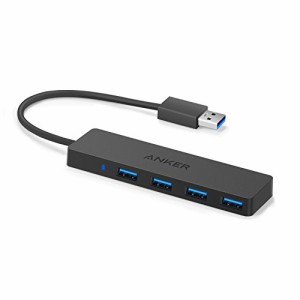 Anker USB3.0 ウルトラスリム 4ポートハブ, USB ハブ バスパワー 軽量 コンパクト MacBook / iMac / Surface Pro 等 ノートPC 他対応 USB