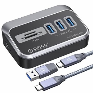 ORICO USBハブ USB3.0 5ポート 5Gbps高速転送 MicroSD/SDカード スロット搭載 セルフパワー/バスパワー両対応 50cmケーブルと変換アダプ