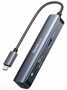 USB C ハブ Dockteck USB-C アダプタ 5-in-1 USB Type Cマルチポート ハブ 4K HDMIポート 2つのUSB 3.0ポート SD / Micro SDカードリーダ