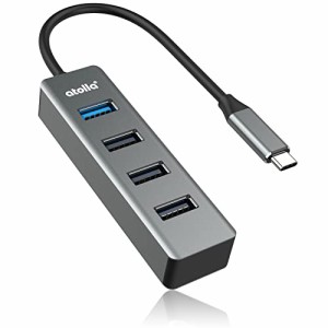 atolla USB C ハブ 4ポートUSB ハブ Type-C USB3.2 Gen1+USB 2.0拡張 USB C Hub バスパワー｜スリム設計 高速データ転送｜タイプC 変換ア