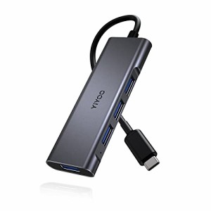 USB C ハブ USB アダプター YIYOO TypeC USB3.1 Gen1 4ポート ハブ usb-c バスパワー USB TYPE C ハブ｜高速データ転送 スリム設計｜MacB