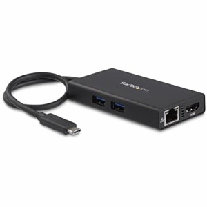 StarTech.com マルチポートアダプター／USB Type-C／シングルモニタ／4K HDMI／60W USB PD／2x USB-A 3.0ハブ／GbE／USB Type-Cハブ ノー