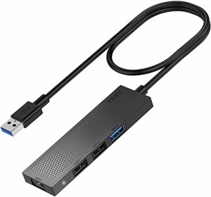 TSUPY USBハブ超スリム4ポート，延長ケーブル1m ハブ バスパワー持っ1つUSB3.0 ポート、3つUSB2.0 ポート超小型・軽量設計のUSBアダプタW