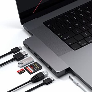 Satechi USB-C Proハブ Max 8in2 (スペースグレイ) USB4 HDMI USB-A/Cデータ イーサネット SD 音声ジャック (MacBookPro Air M1 M2対応)