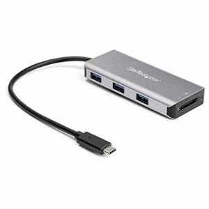 StarTech.com 3ポートUSB Type-Cハブ SDカードリーダー付き 10Gbps 3x USB-A 25cmホストケーブル HB31C3ASDMB