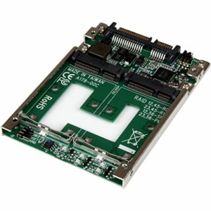 StarTech.com デュアルmSATA SSD - 2.5インチ SATA変換アダプタ基板(RAID対応) 2x mSATA SSD - 2.5型SATAコンバーター 25SAT22MSAT