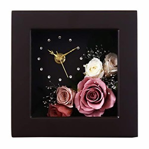 プリザーブドフラワー 時計 花時計 プレゼント 花 掛け時計 おしゃれ 木製 かわいい 北欧 カラフル 壁掛け 置時計 置き時計 お祝い 刻印 
