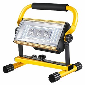 Makilight 投光器 100W 高輝度 ハンドル式 LED+3T6型充電式投光器 ポータブル作業灯 昼白色 夜釣り停電対策 防水防塵 地震 防災対策 登山