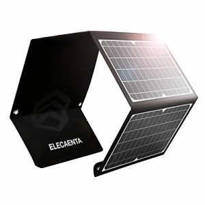 ELECAENTA 30Ｗ ソーラーチャージャー 3USBポート PD18Ｗ/QC3.0急速充電 オートリトライ機能 ソーラーパネル 折りたたみ式 薄型超軽量 ET