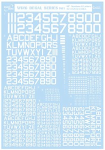 サンコーマーク工業 レプトジーダ プラモデル用 水転写 M01 60度 Numbers&Letters 白 13.5×19.5cm WING DECAL SERIES