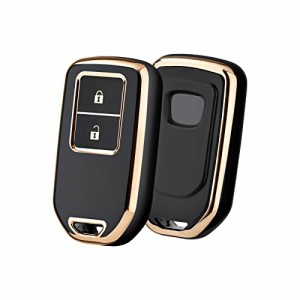 OATSBASF ホンダ スマートキーケース （2ボタン） ヴェゼル キーケース アコード キーカバー ホンダ アクセサリー tpu キーケース (金縁