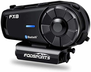 FODSPORTS バイク インカム FX8 インカム 最大８人同時通話 Bluetooth5.0 インカム FMラジオ Hi-Fi音質 インカムバイク用 ユニバーサル接