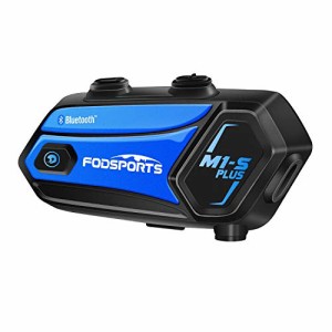 FODSPORTS バイク インカム M1-S Plus インカム 最大6人同時通話 使用20時間可能 ワイドFMラジオ対応 音楽共有 強い互換性 インカム Blue