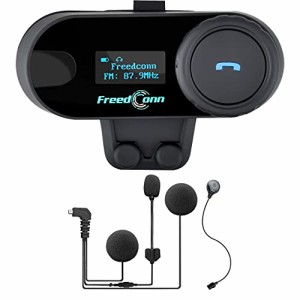 FreedConn TCOM-SC バイク インカム 3riders 2人同時通LCDスクリーン付き FMラジオ バイク用インカム 音楽共有 Bluetoothインカムバイク